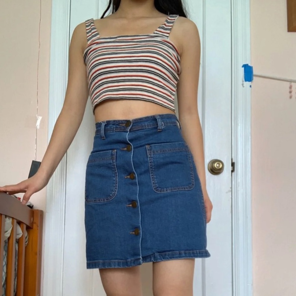 BlueFaith Button up Denim skirt